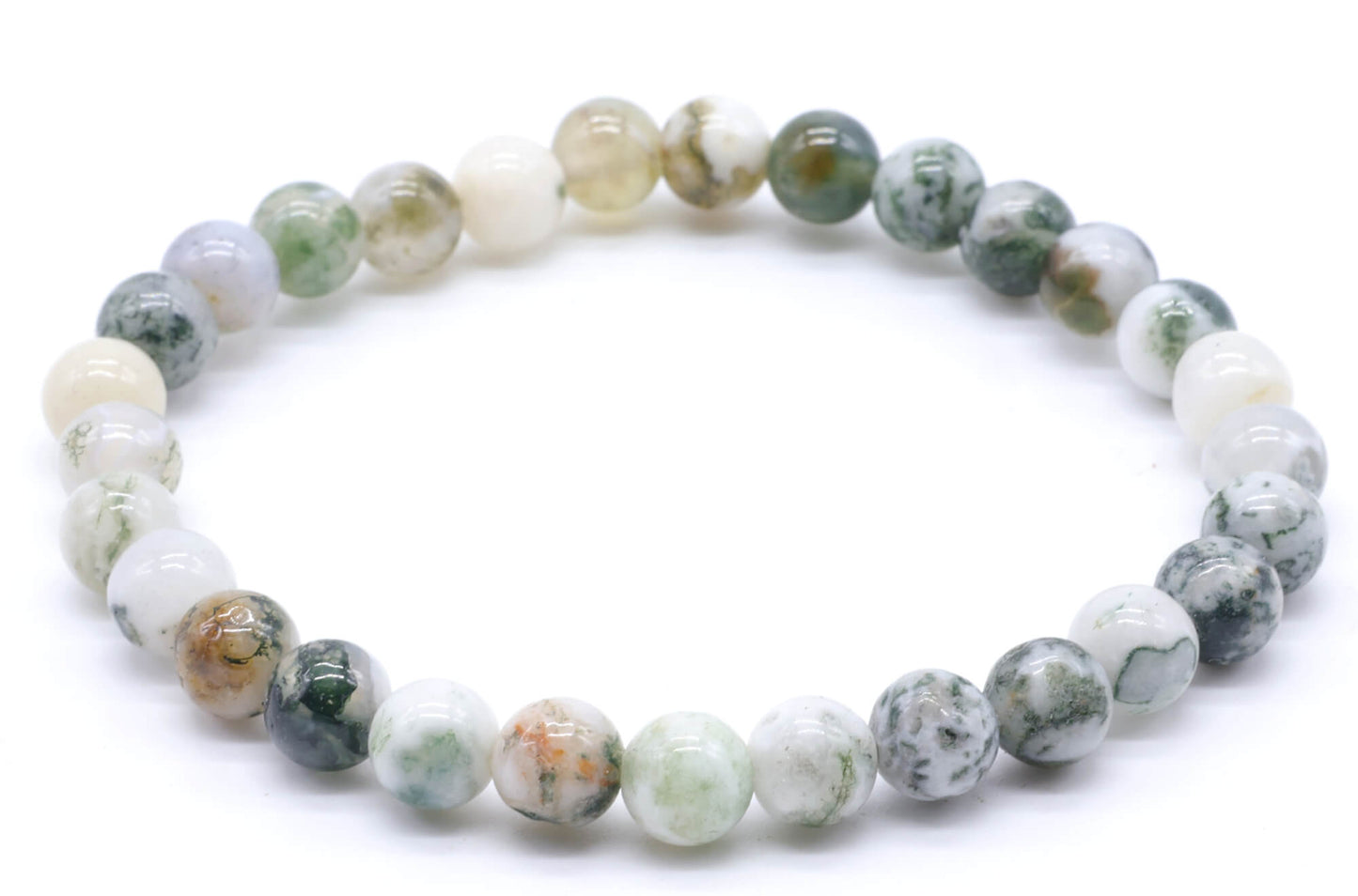 Bracelet Agate Arbre perles 6mm