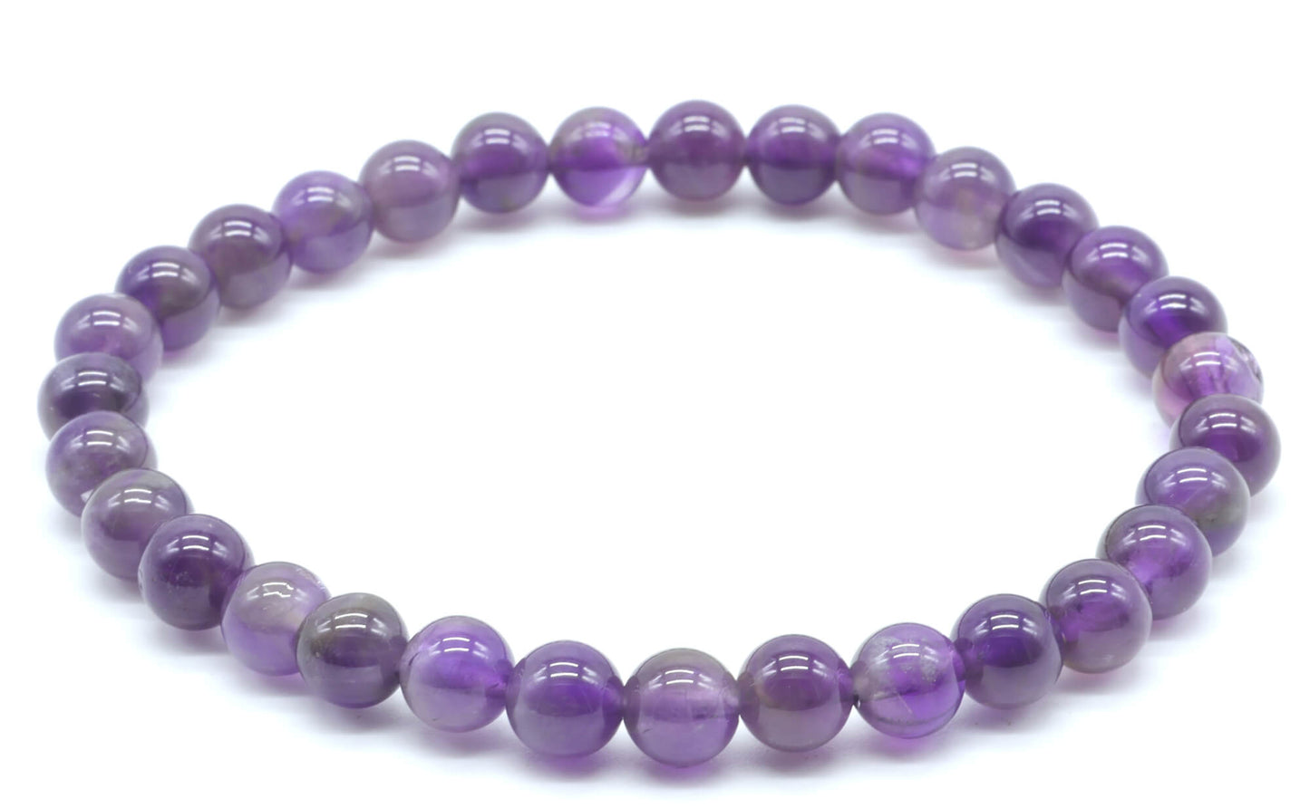 Bracelet 'Dark' Améthyste Perles 6mm