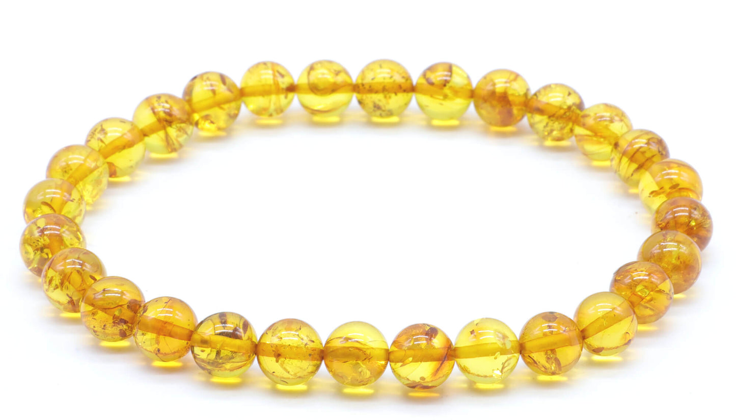 Bracelet Ambre Obscure perles 6mm