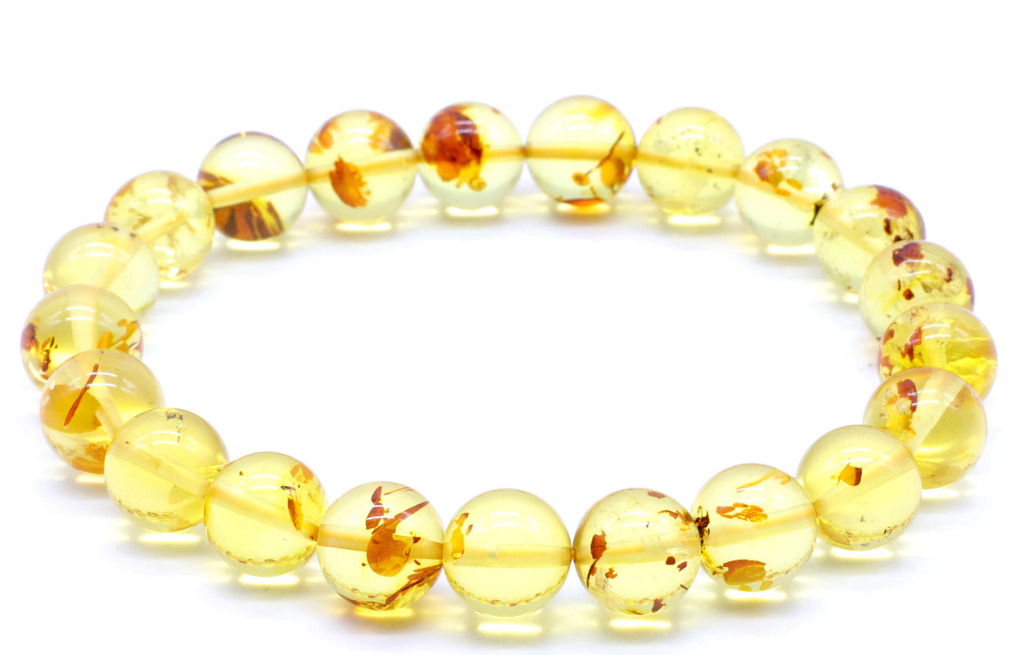 Bracelet Ambre Claire perles 8mm
