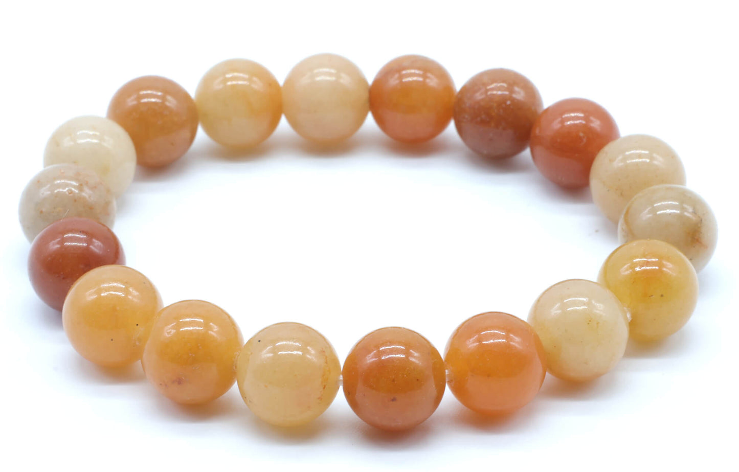 Bracelet Aventurine Orange perles 10mm