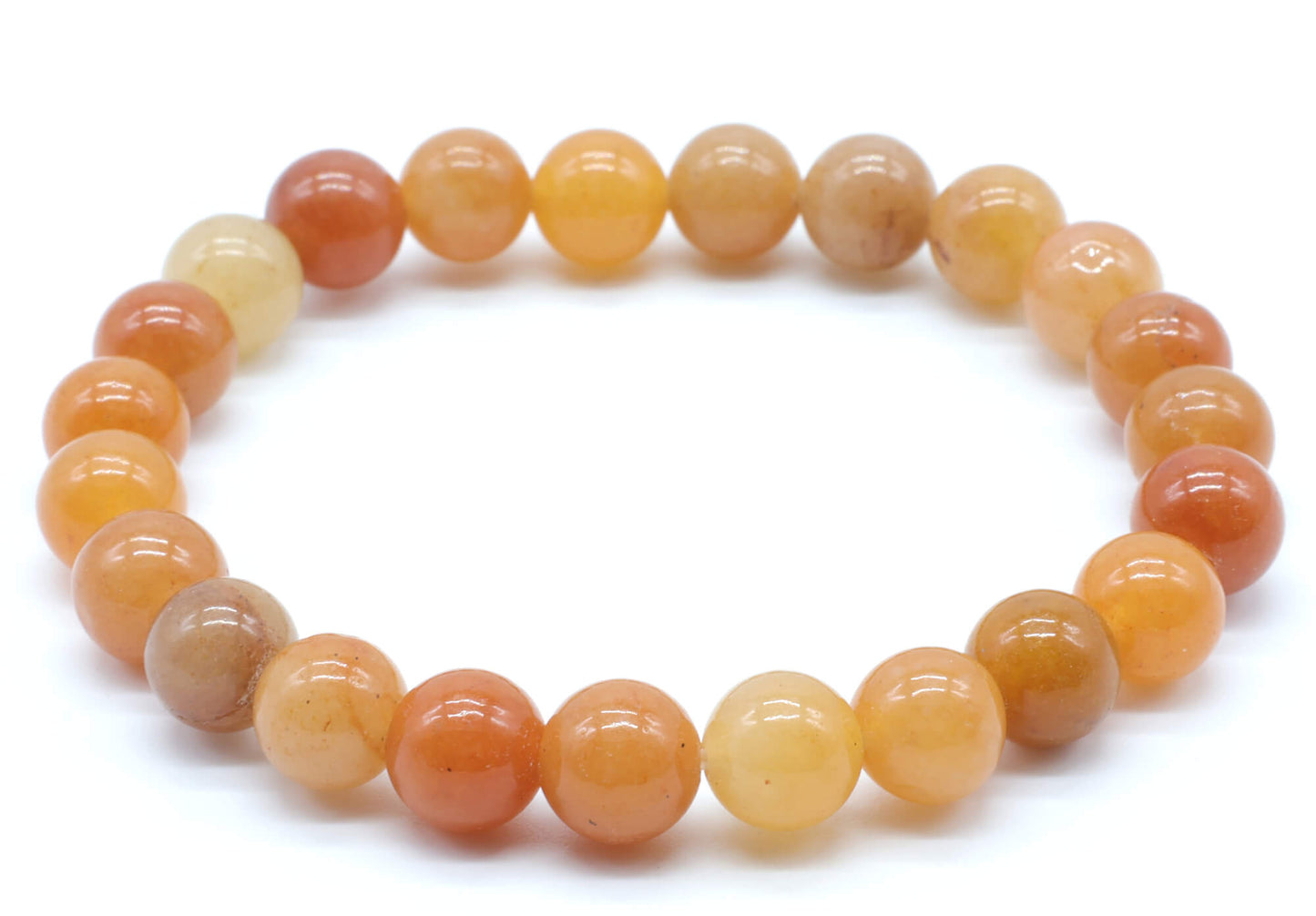 Bracelet Aventurine Orange perles 8mm