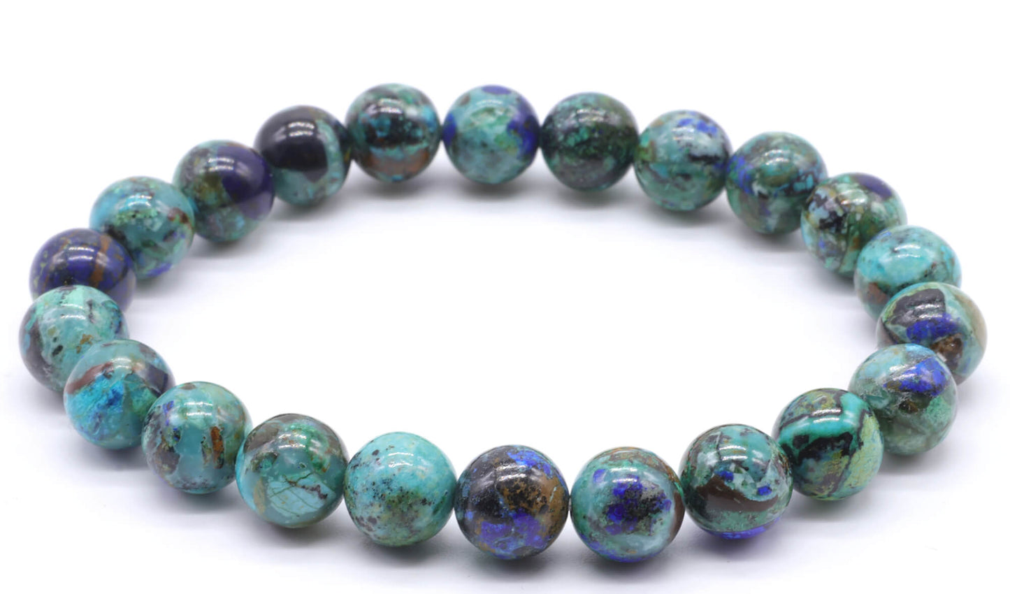 Bracelet Azurite 'AAA' perles 8mm