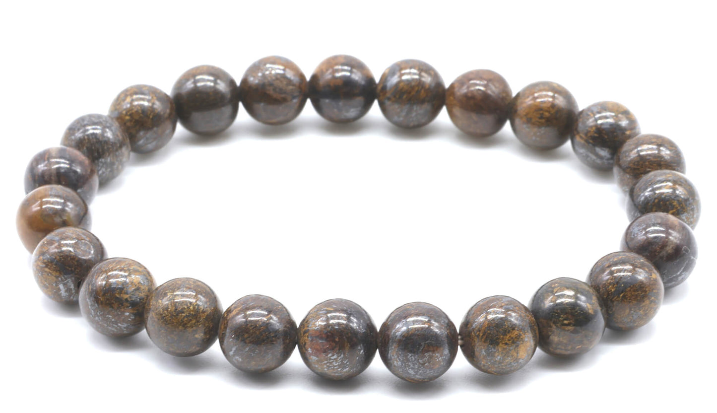 Bracelet Bronzite perles 8mm