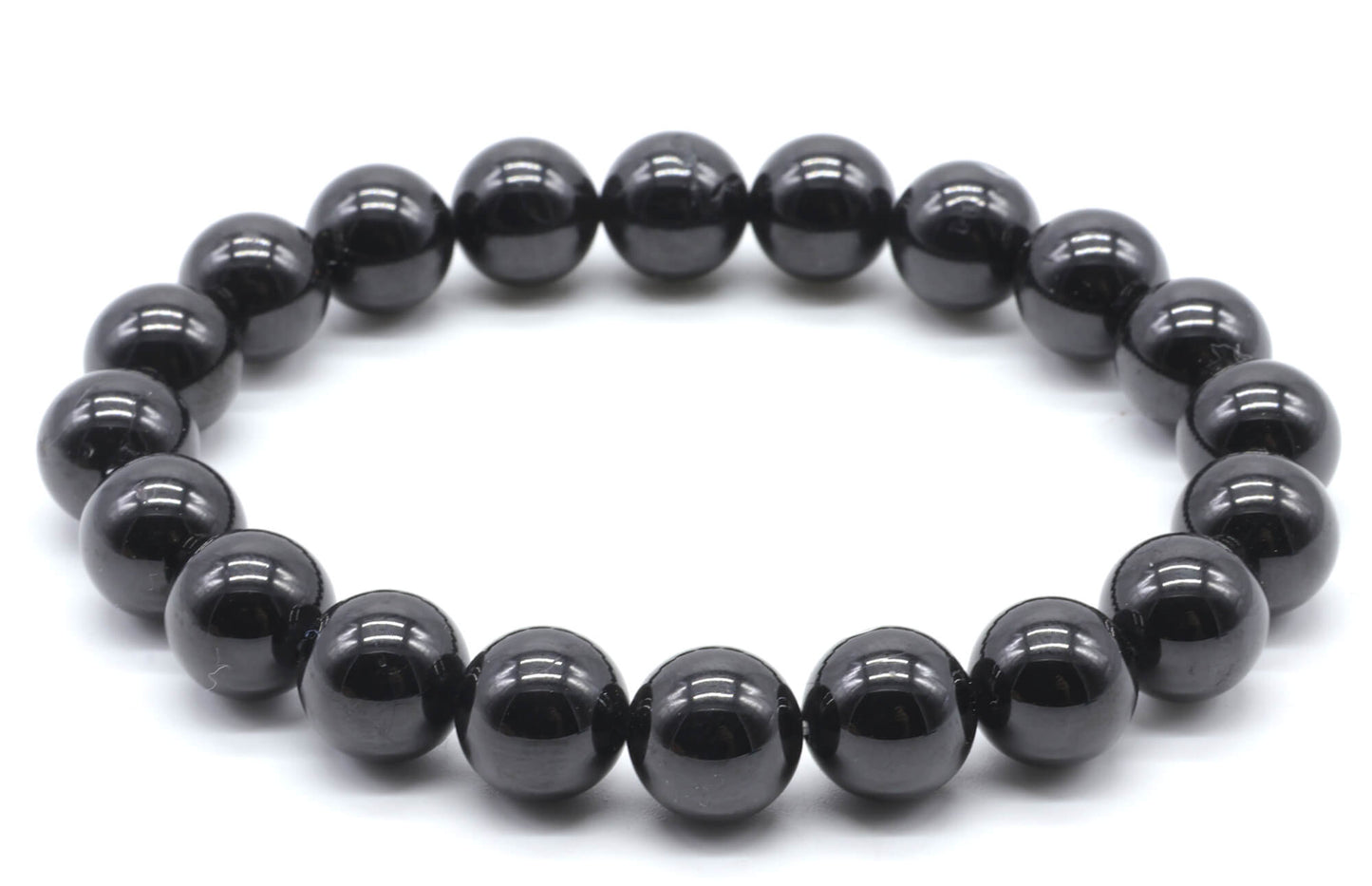 Bracelet Spinelle Noire perles 10mm