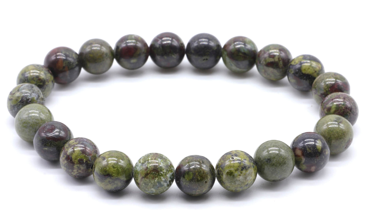 Bracelet Jaspe Sang de Dragon perles 8mm
