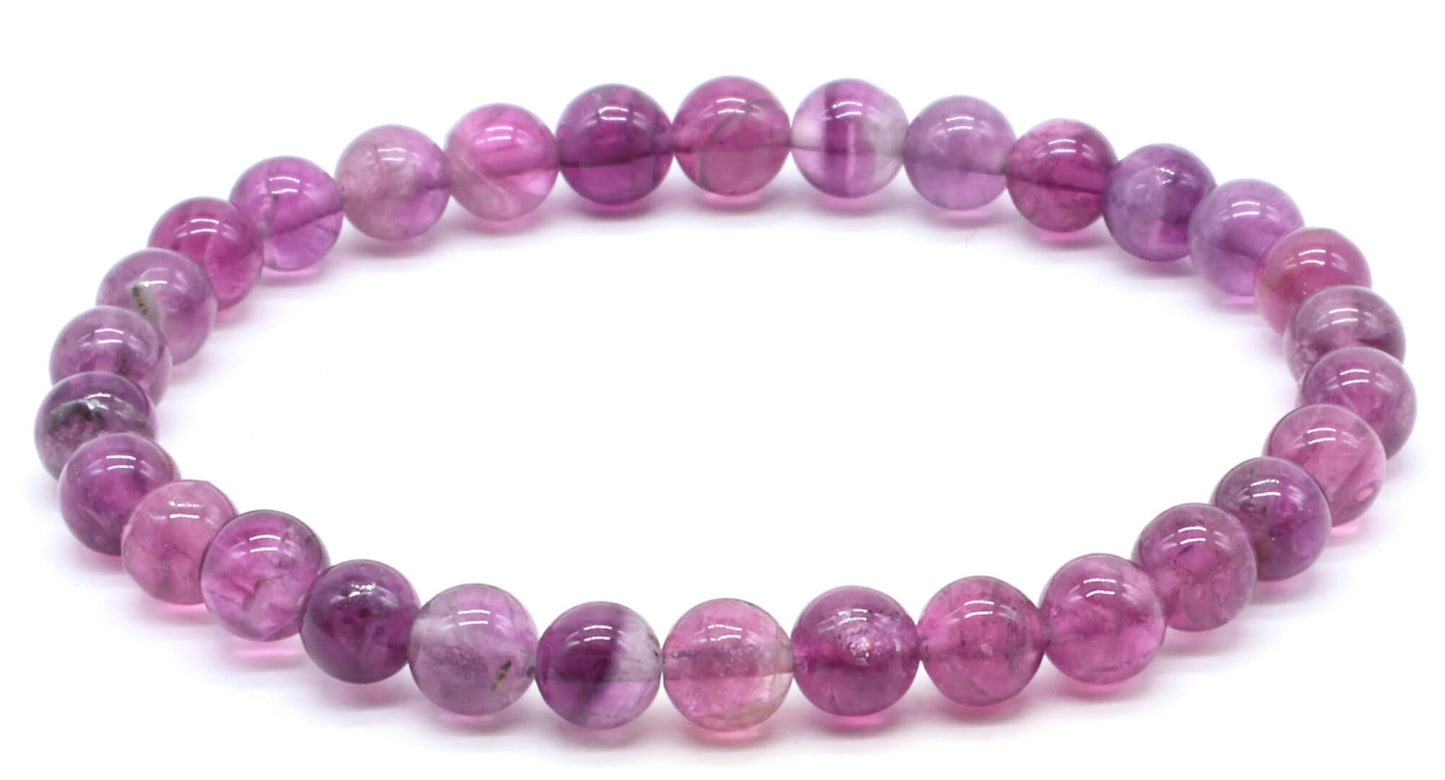 Bracelet Fluorite Violette perles 6mm