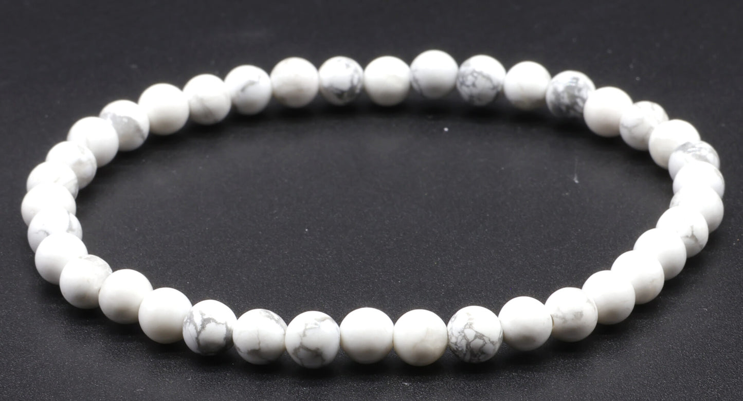 Bracelet Howlite Blanche 4mm