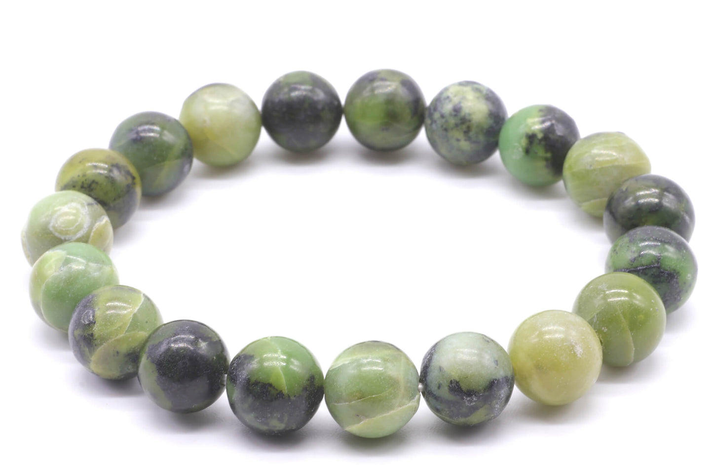 Bracelet Jade Néphrite perles 10mm