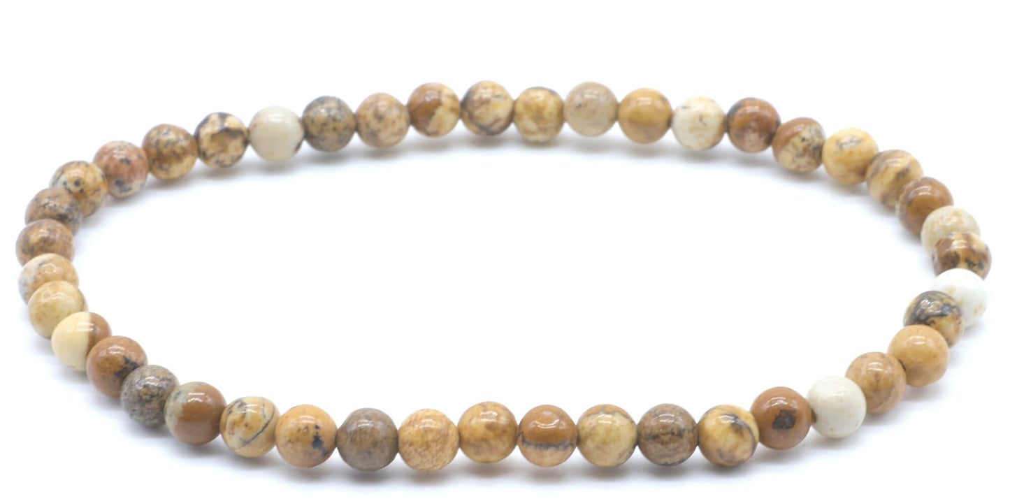 Bracelet Jaspe Paysage perles 4mm
