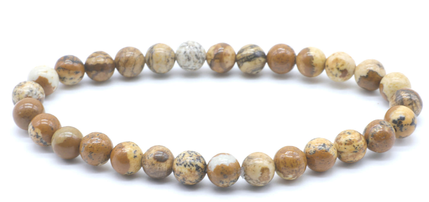 Bracelet Jaspe Paysage perles 6mm