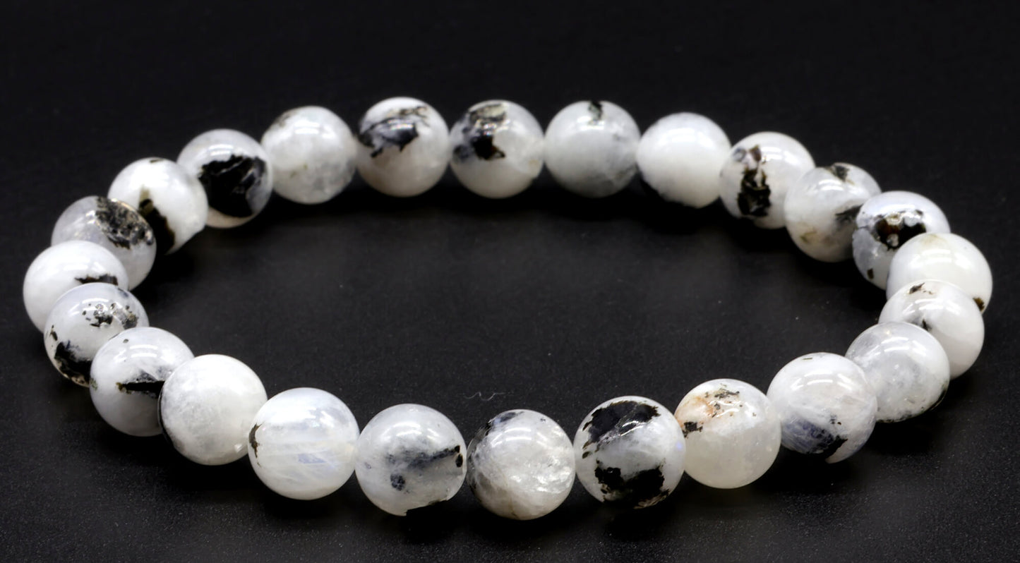 Bracelet Labradorite Blanche perles 8mm