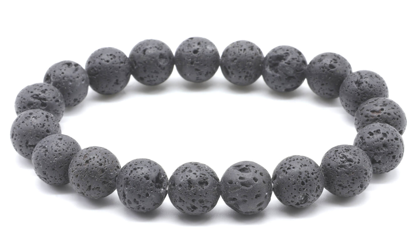 Bracelet Pierre de Lave perles 10mm