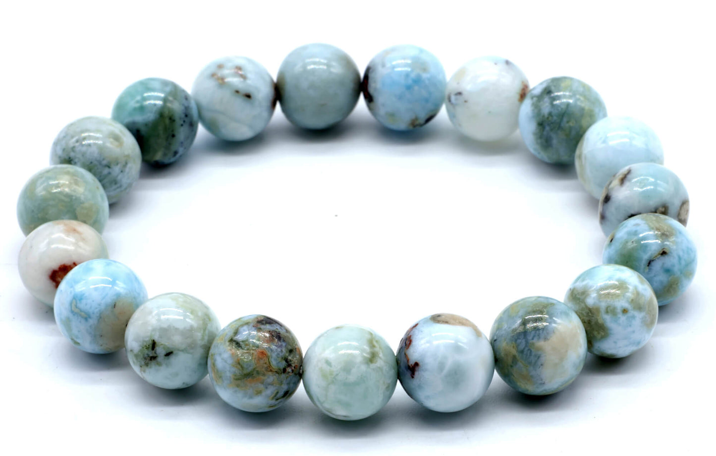 Bracelet Larimar perles 10mm