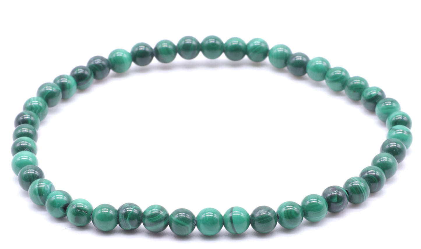 Bracelet 'Light' Malachite 'AA' perles 4mm