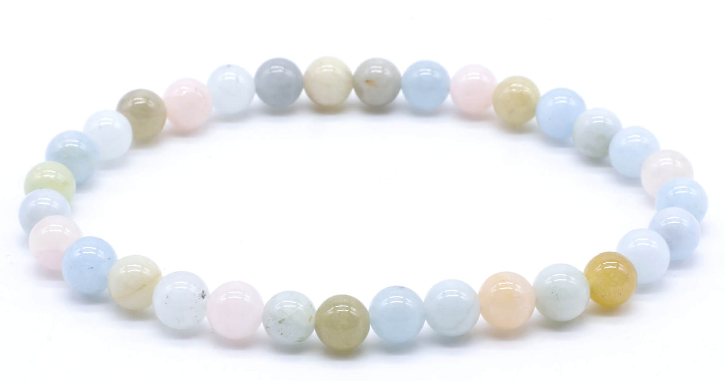 Bracelet Morganite perles 6mm