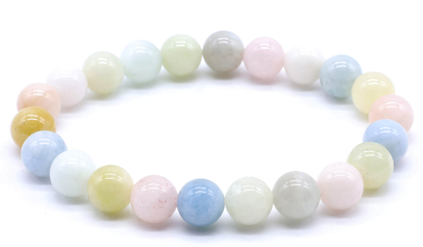 Bracelet Morganite perles 8mm