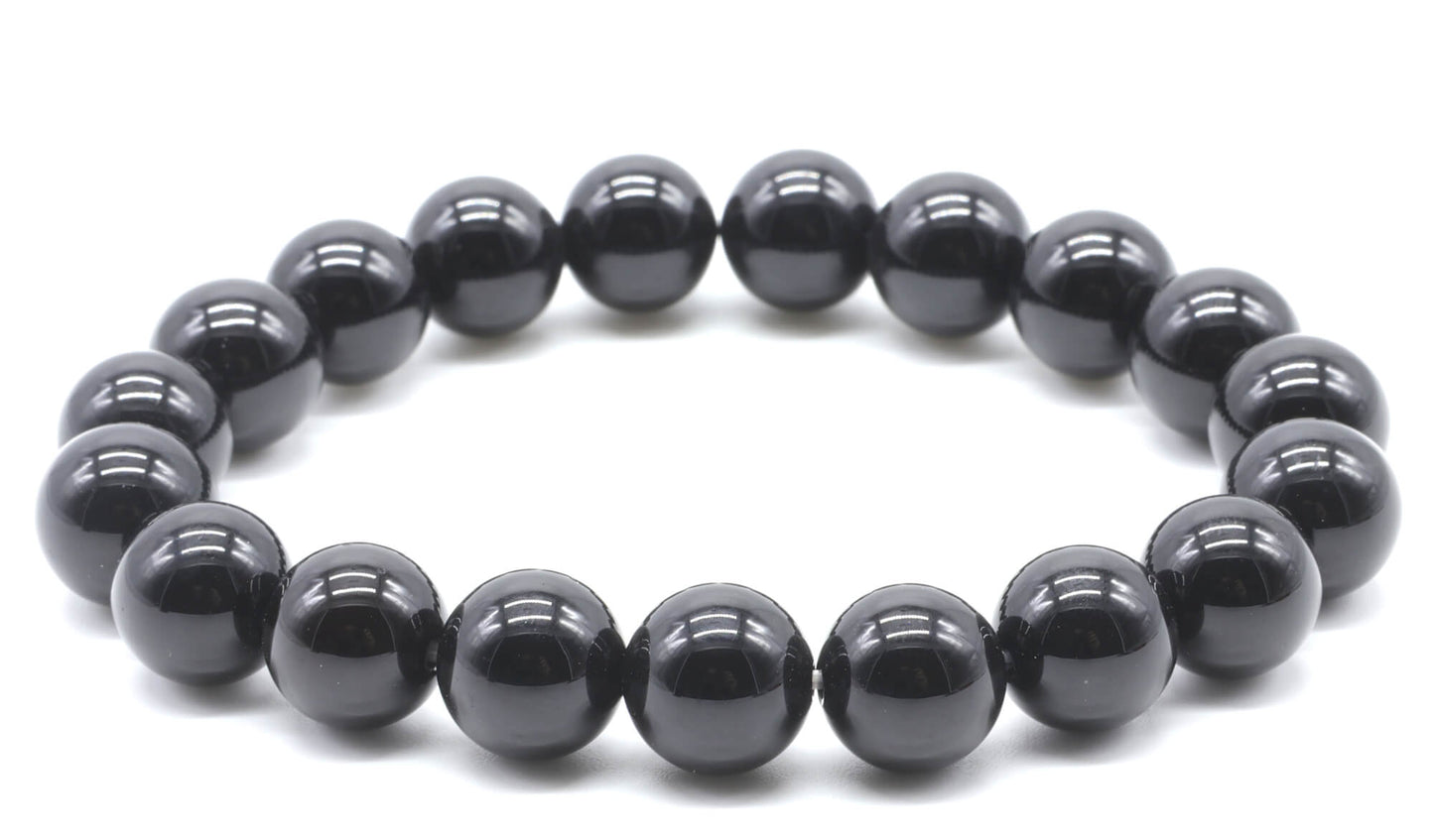 Bracelet Onyx Noir perles 10mm