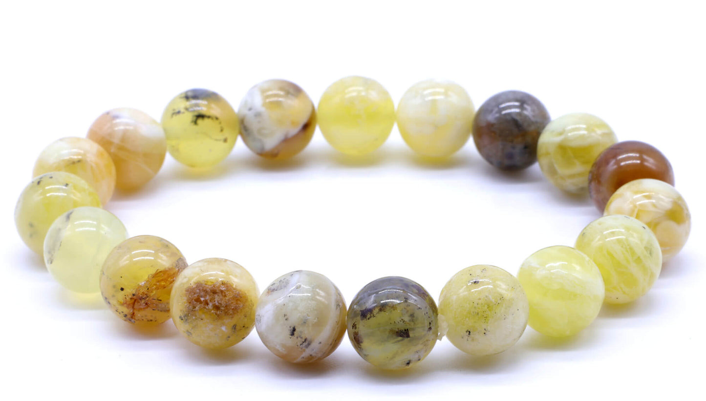 Bracelet Opale Jaune perles 10mm