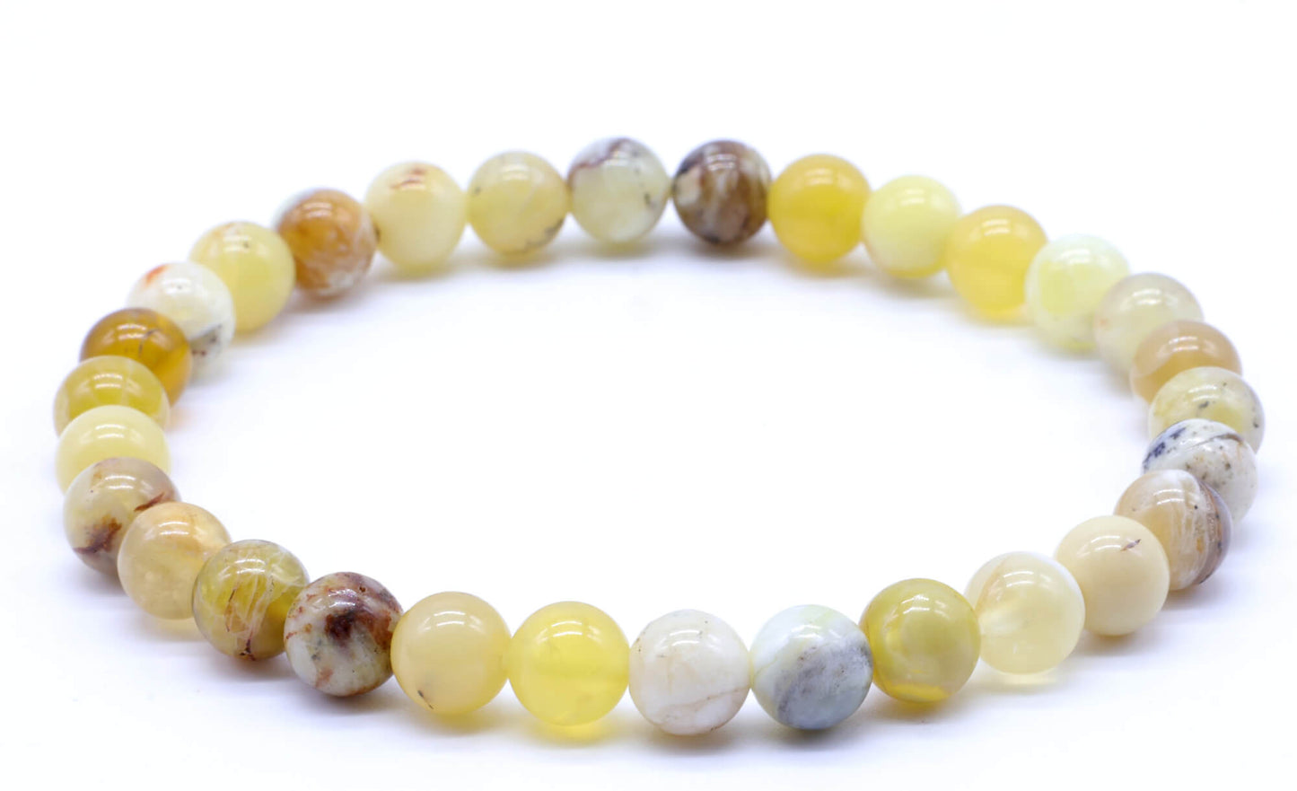 Bracelet Opale Jaune perles 6mm