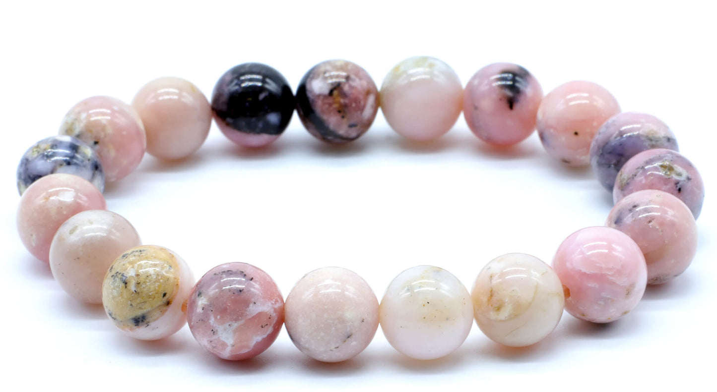 Bracelet Opale Rose perles 10mm