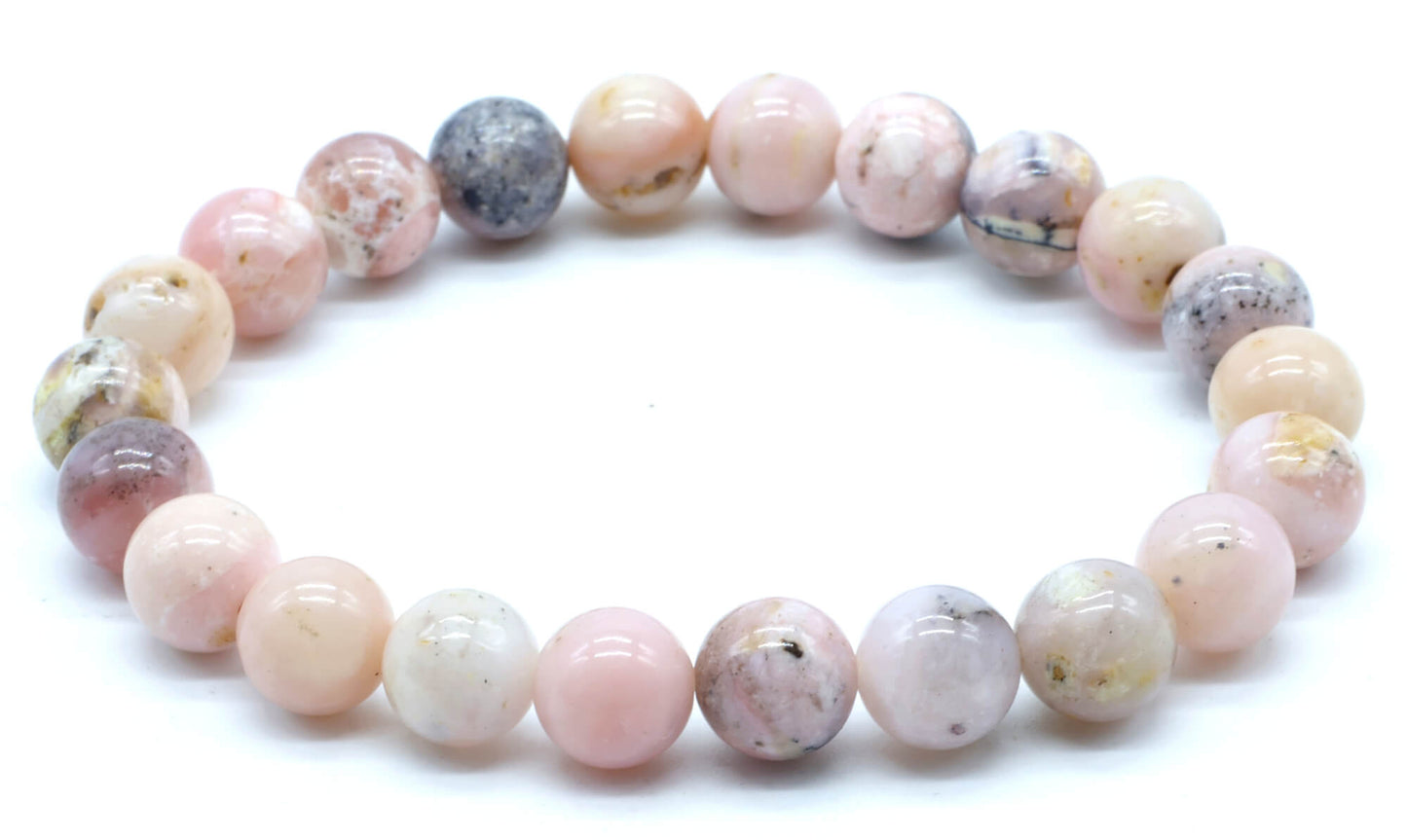 Bracelet Opale Rose perles 8mm