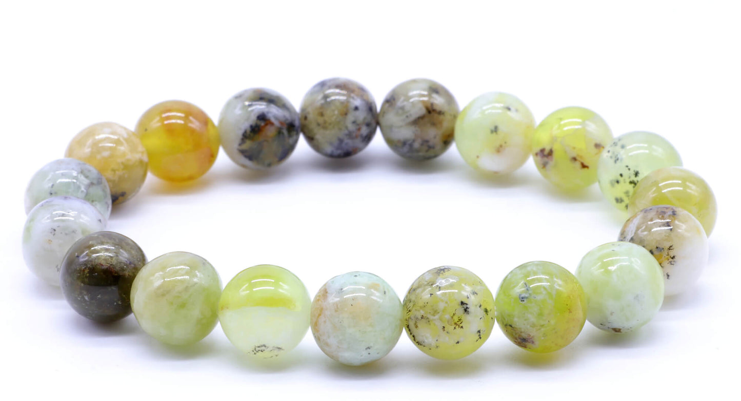 Bracelet Opale Verte perles 10mm