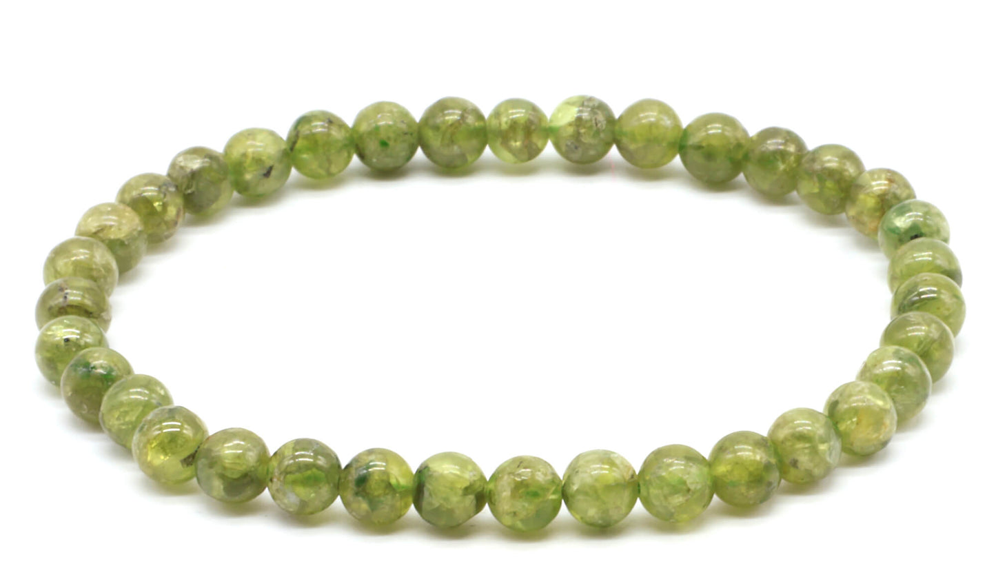 Bracelet Péridot perles 6mm