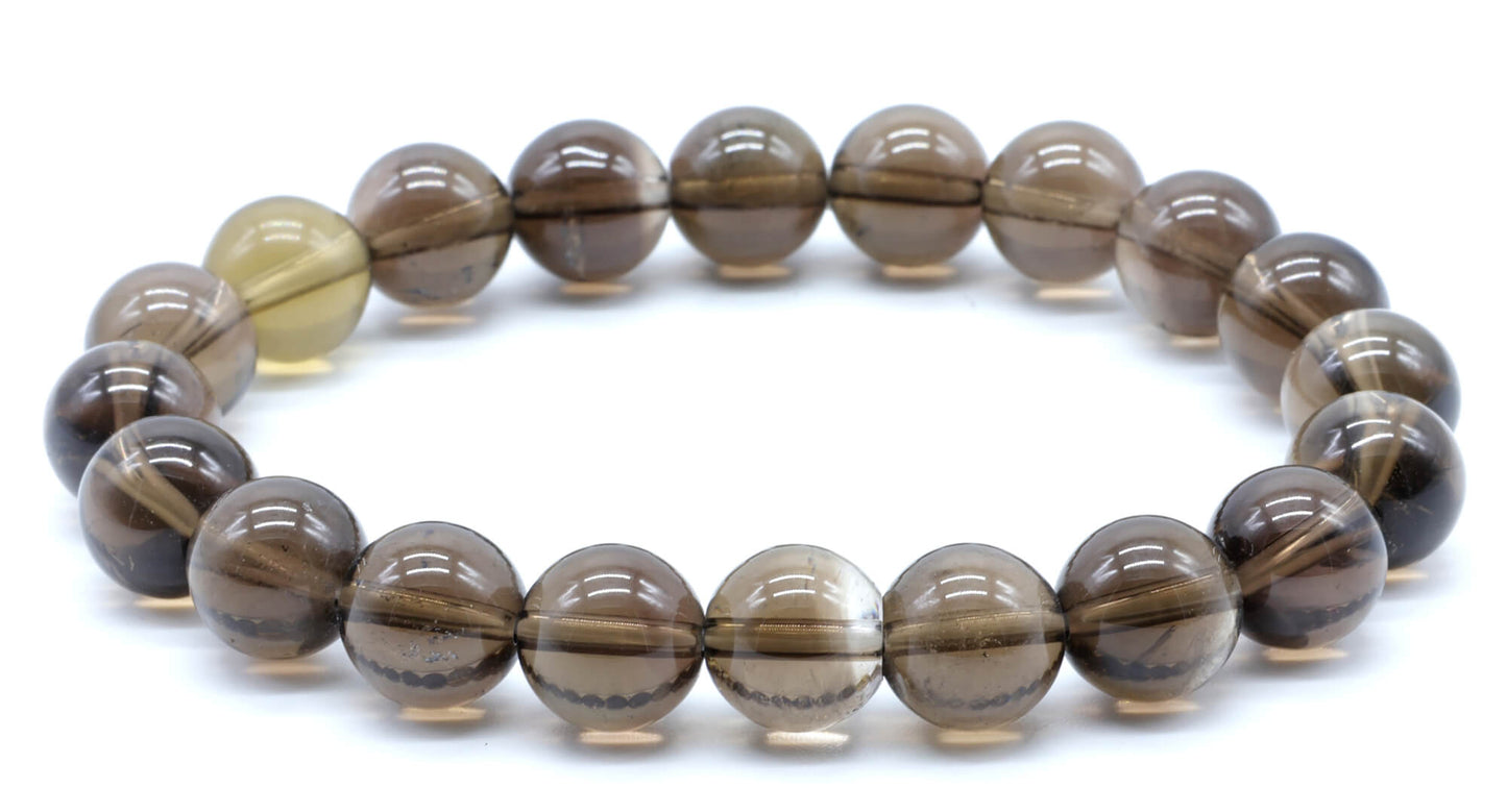 Bracelet Quartz Fumé perles 10mm