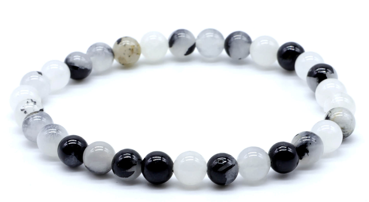 Bracelet Quartz Tourmaline Perles 6mm