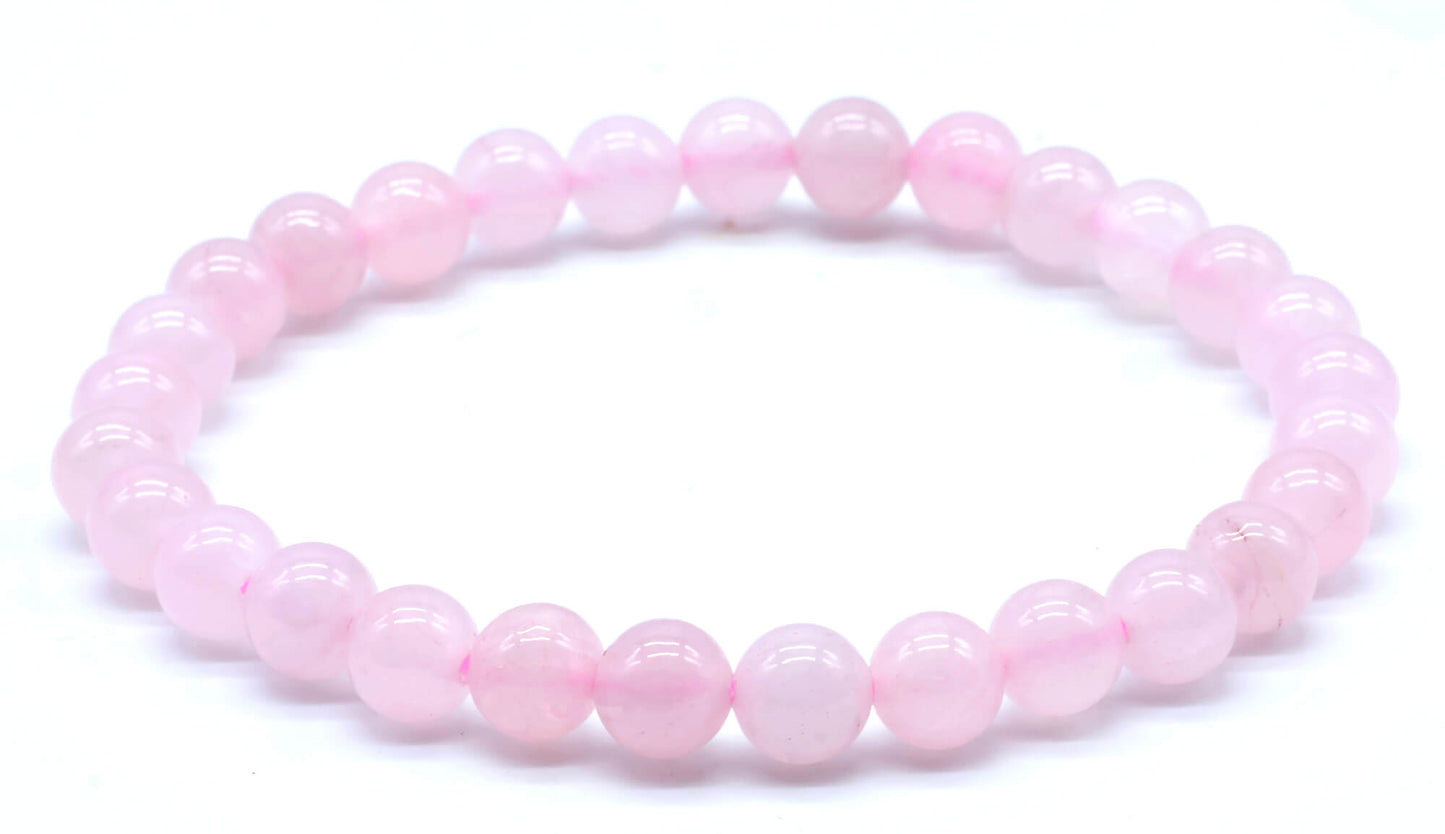 Bracelet Quartz Rose Perles 6mm