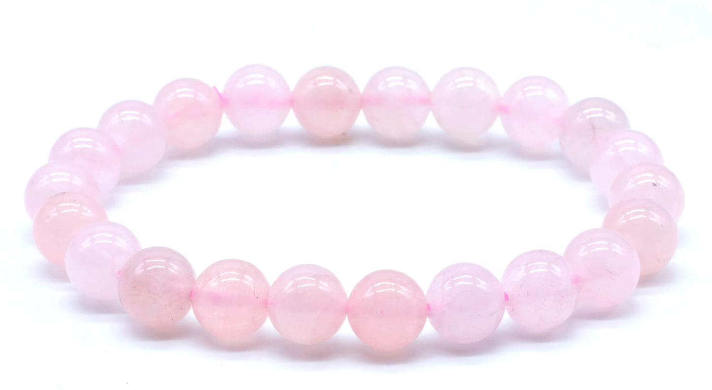 Bracelet Quartz Rose Perles 8mm