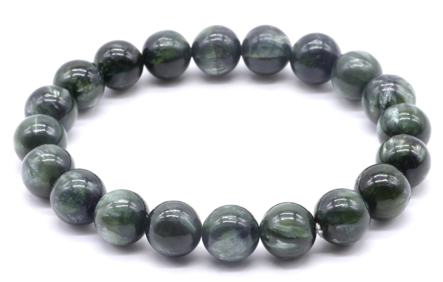 Bracelet Séraphinite perles 8mm