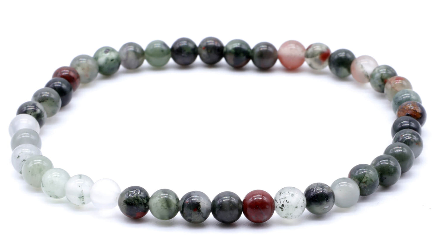 Bracelet Jaspe Héliotrope Africaine perles 4mm