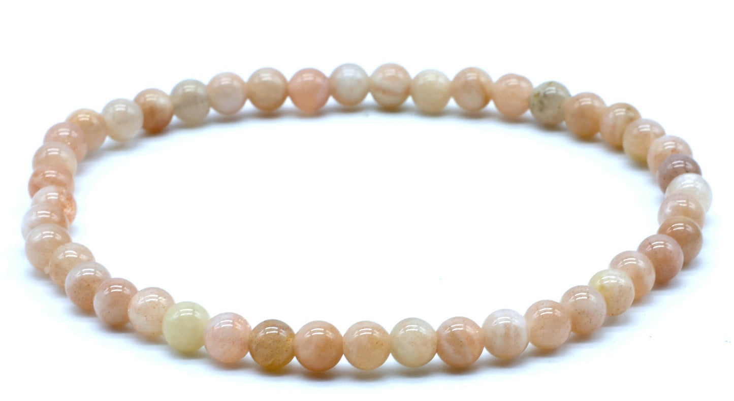 Bracelet Pierre de Soleil 'AA' perles 4mm