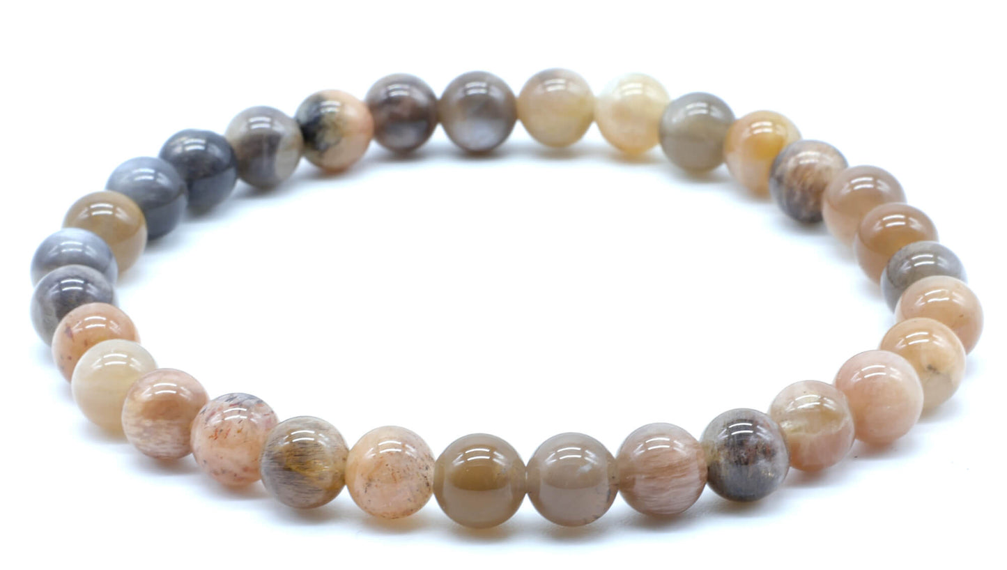 Bracelet Pierre de Soleil Noire 'AA' perles 6mm
