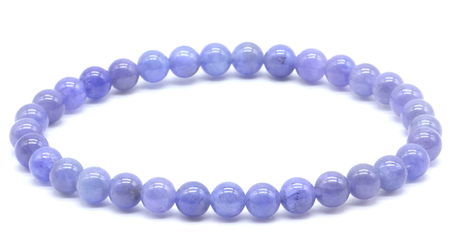 Bracelet Tanzanite 'AA' perles 5mm