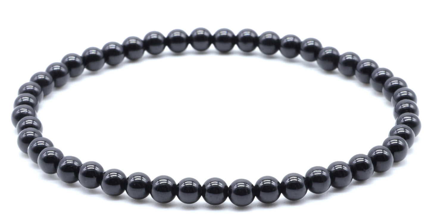 Bracelet Tourmaline Noire perles 4mm