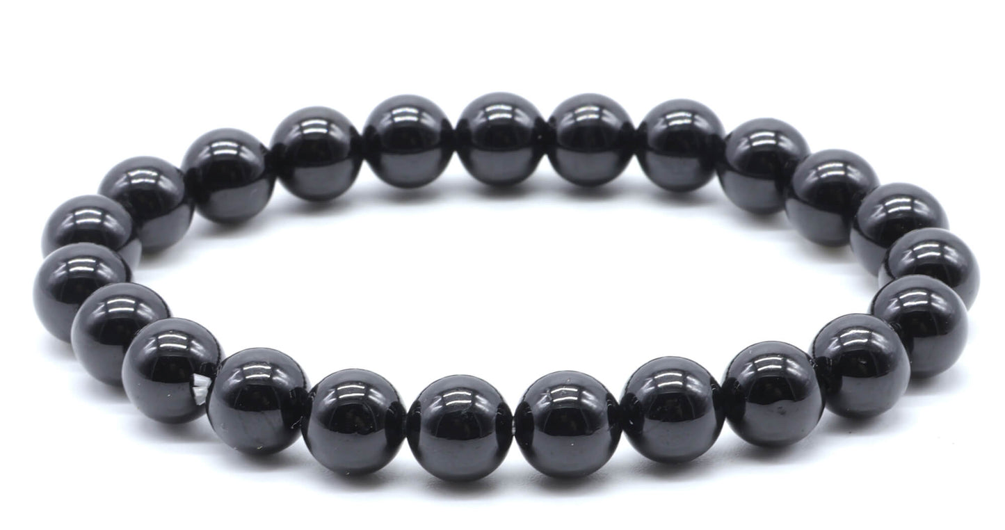 Bracelet Tourmaline Noire perles 8mm