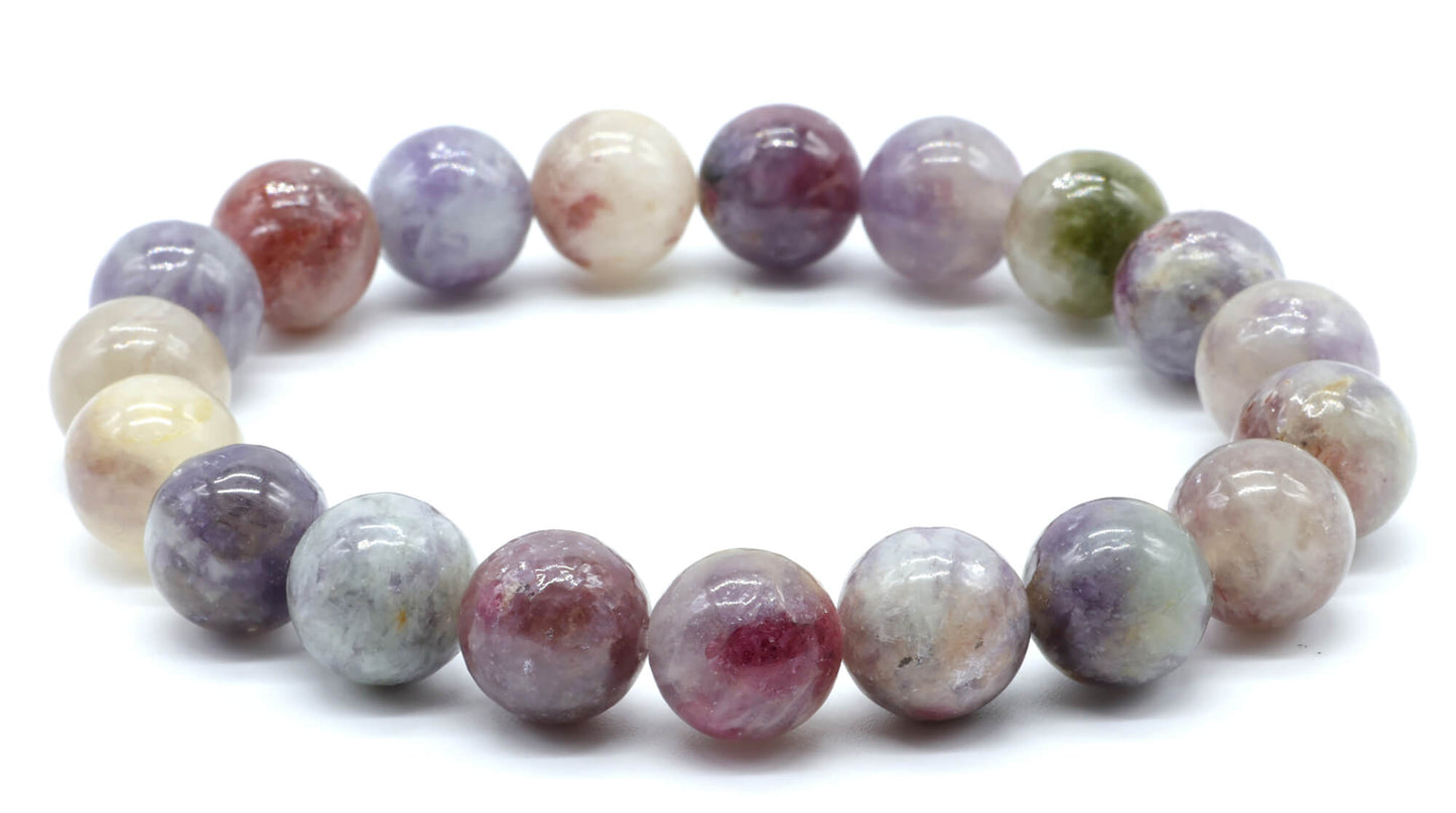 Bracelet Tourmaline Multicolore perles 10mm