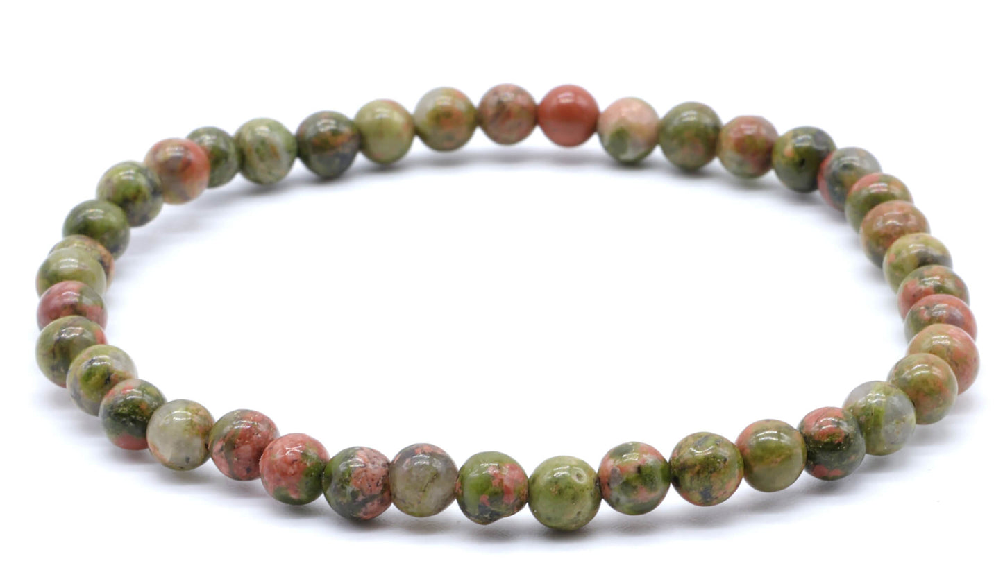 Bracelet Unakite perles 4mm