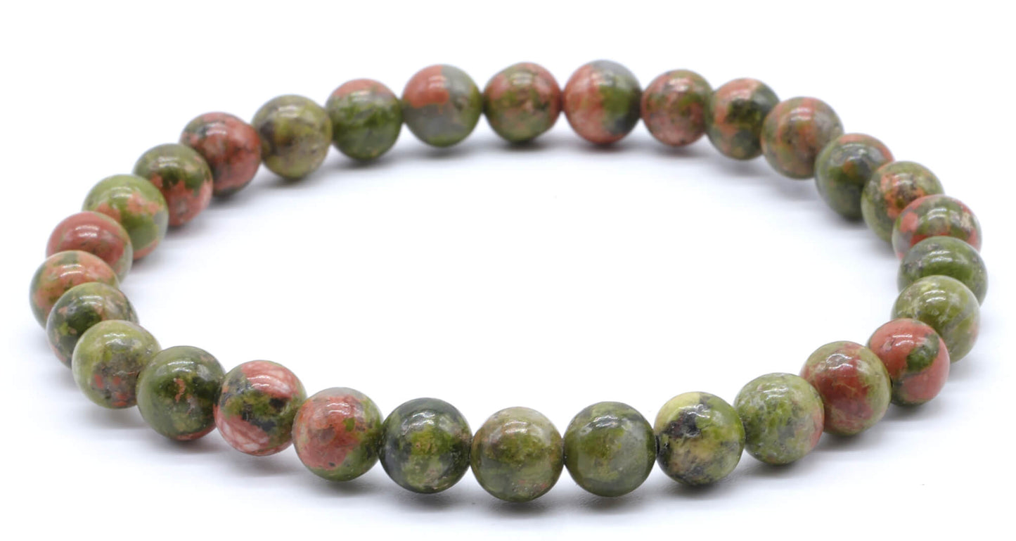 Bracelet Unakite perles 6mm