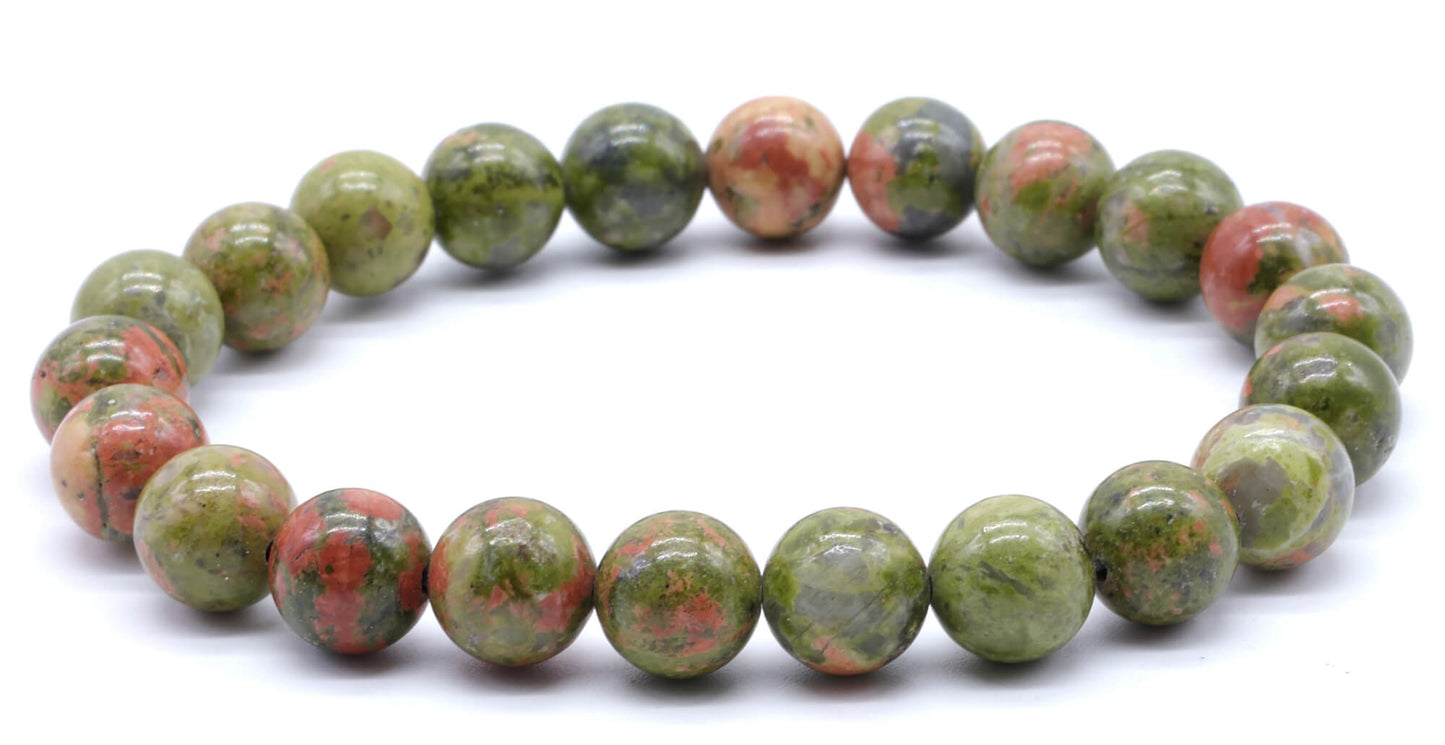Bracelet Unakite perles 8mm