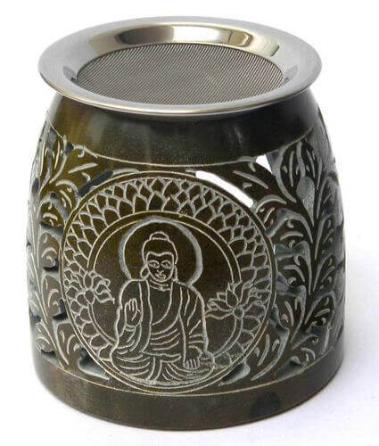 Brûleur Huile Pierre Bouddha 10cm
