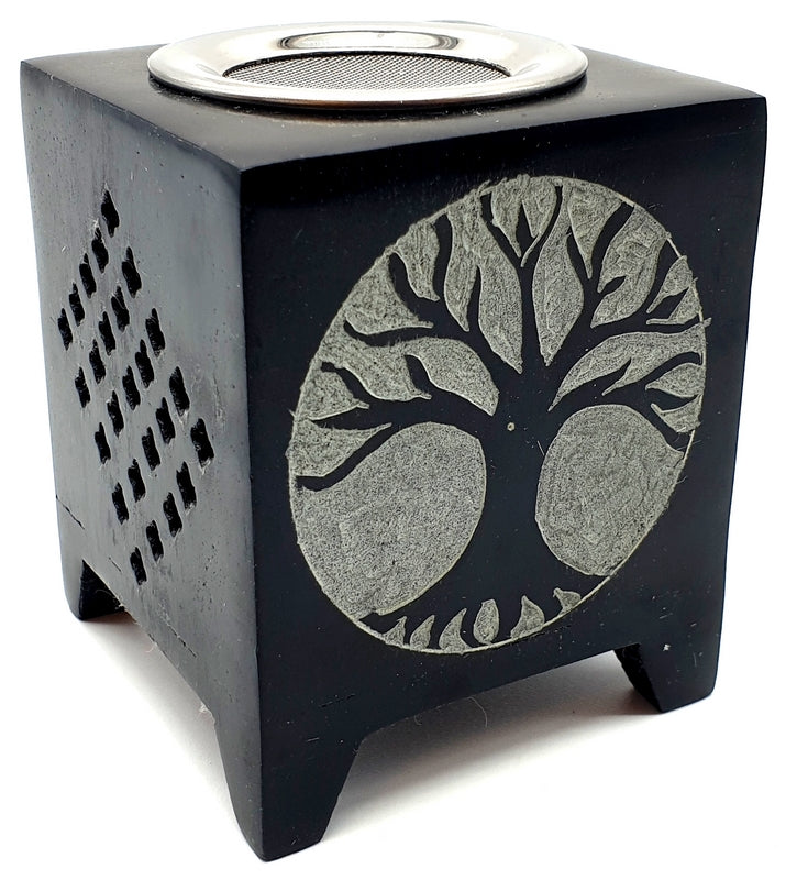 Brûleur Huile Pierre Ajouré Arbre de Vie 10cm