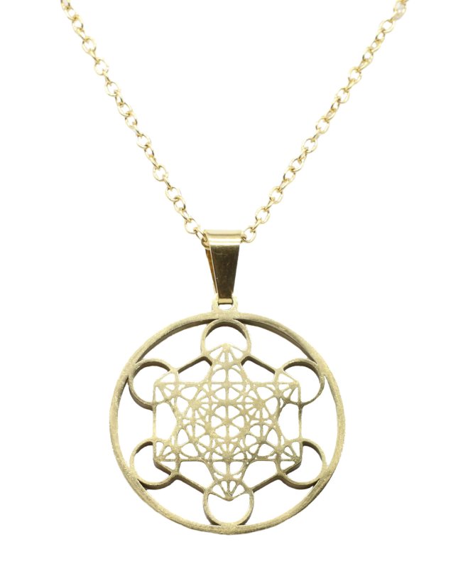 Collier Inox Métatron plaqué Or 2.5cm