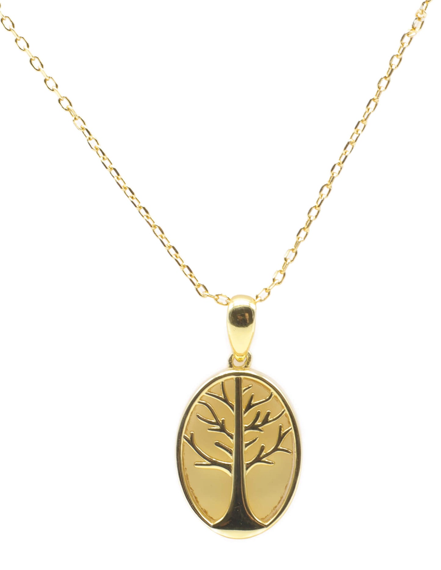 Collier Argent 925 Citrine & Arbre de Vie