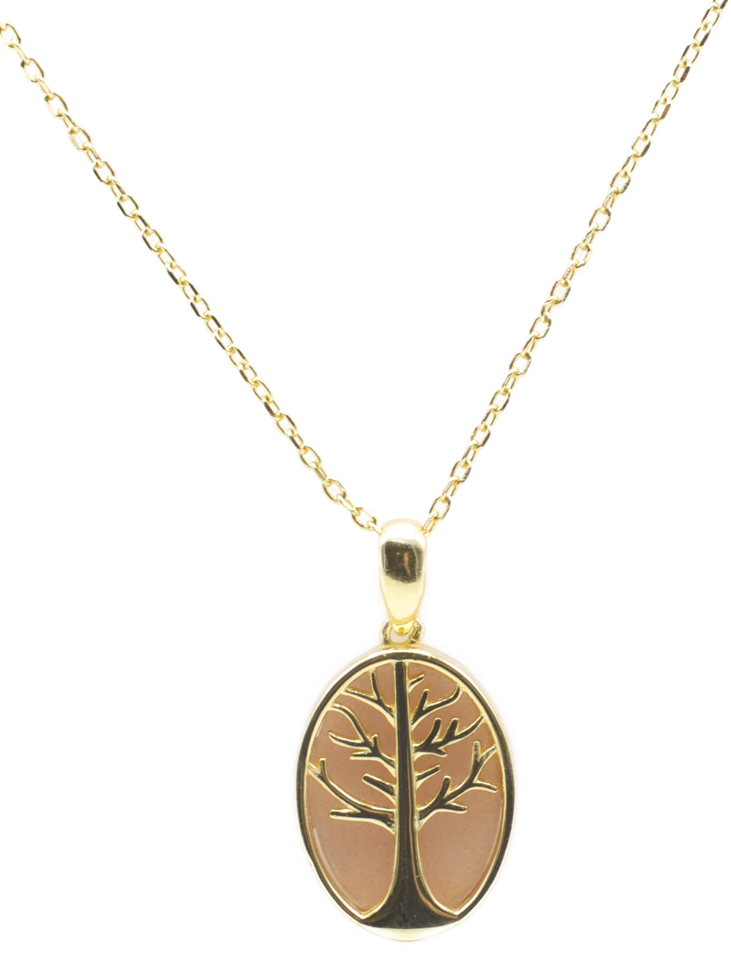 Collier Argent 925 Pierre de Soleil & Arbre de Vie