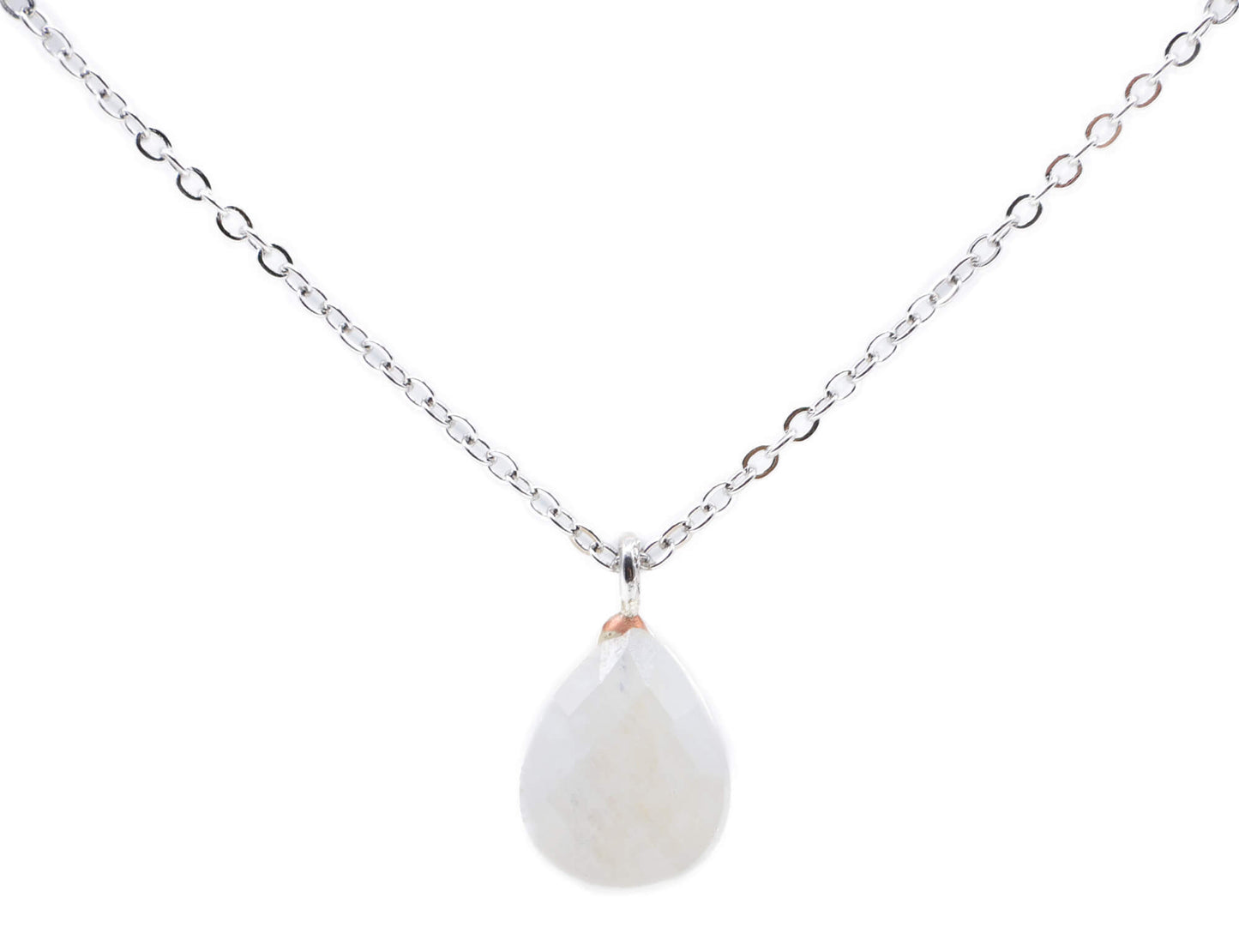 Collier Argent 925 Pierre de Lune Goutte