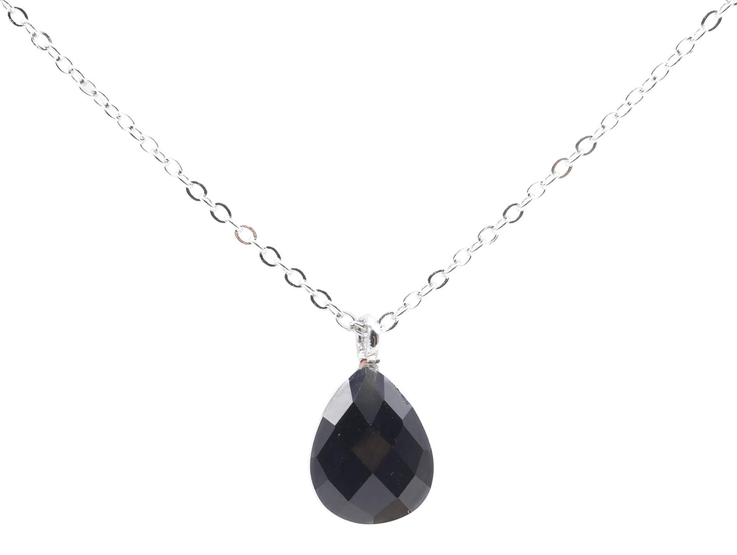 Collier Argent 925 Onyx Goutte
